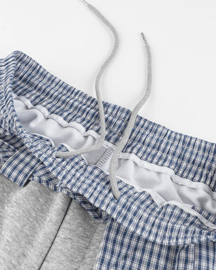 Plaid Shirt-Waist Wide-Leg Sweatpants - Image 11