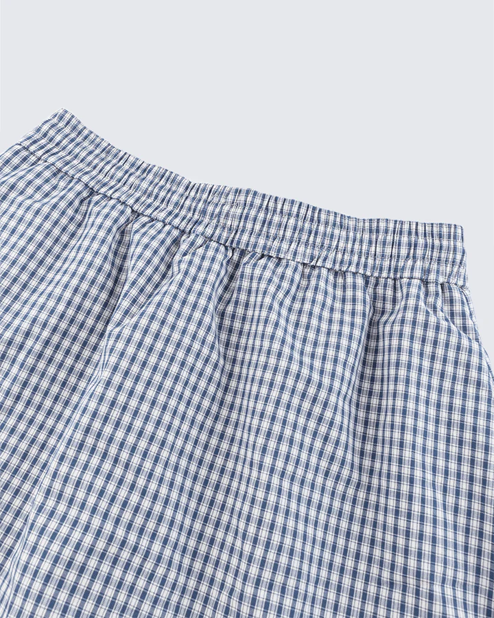 Plaid Shirt-Waist Wide-Leg Sweatpants - Image 8