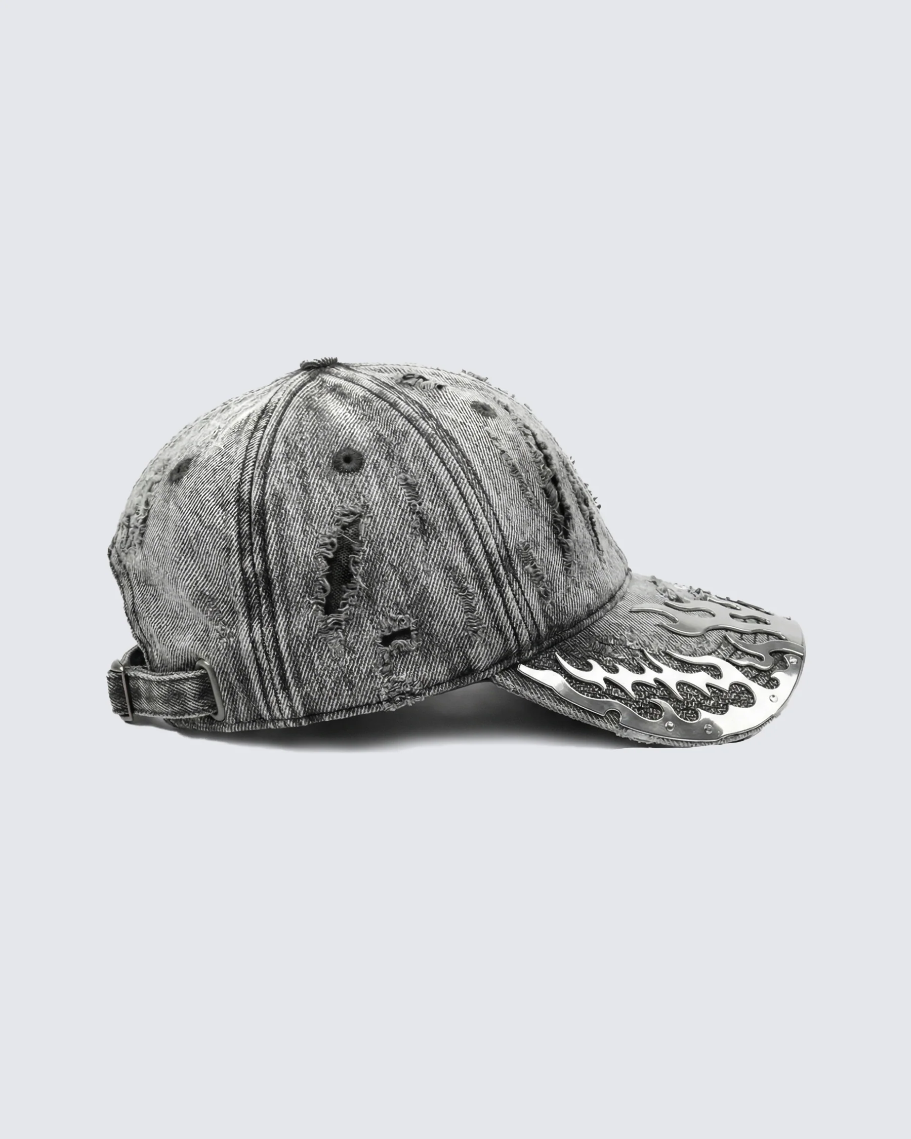KIIKIO-Post-Apocalyptic Flame Metal Denim Cap - Image 3