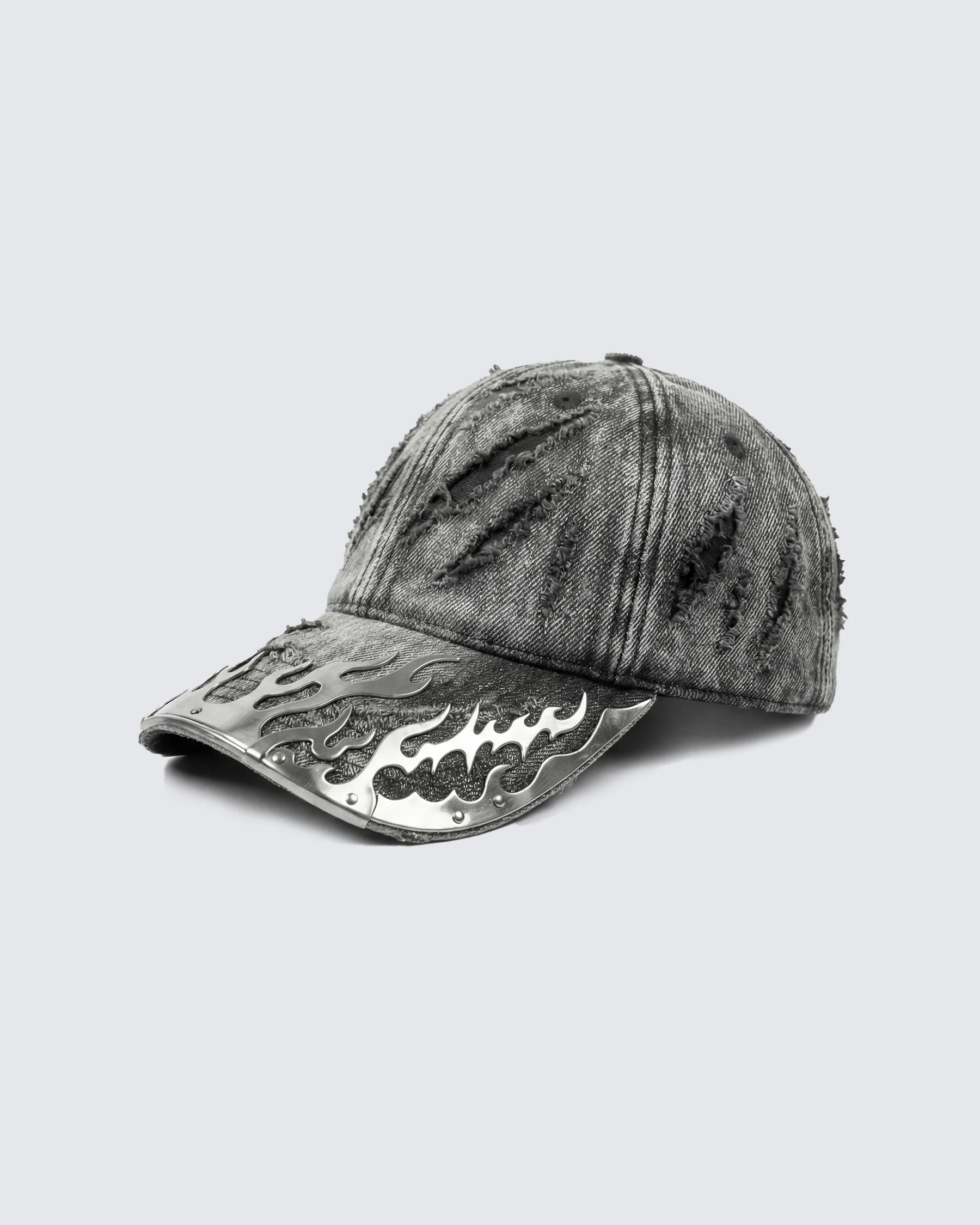 KIIKIO-Post-Apocalyptic Flame Metal Denim Cap - Image 5
