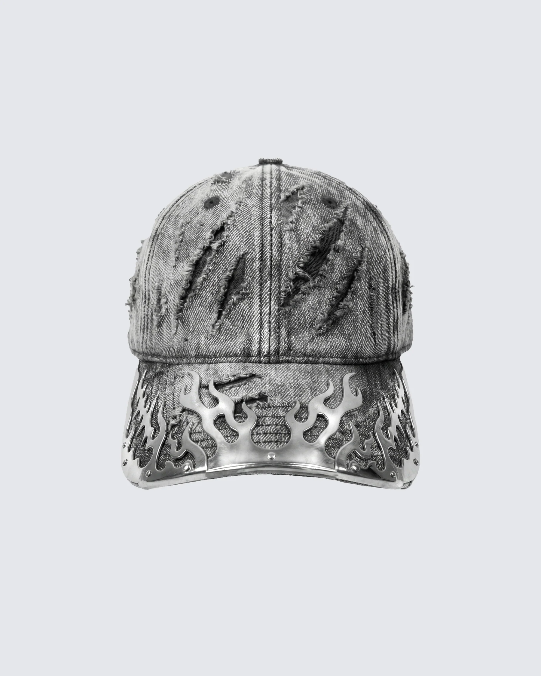 KIIKIO-Post-Apocalyptic Flame Metal Denim Cap - Image 7