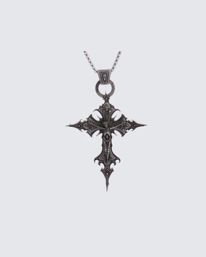 Punk Gothic Cross Pendant Necklace - Image 4