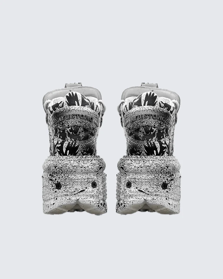 Graffiti Spiked Chunky Platform Sneakers - Image 3