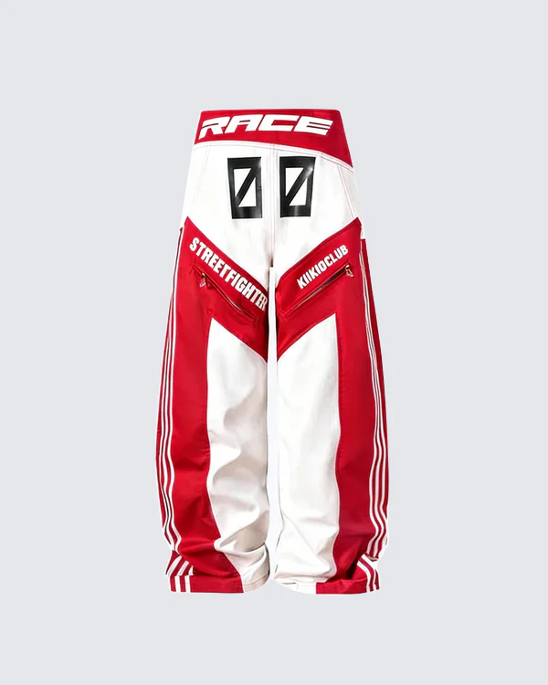 KIIKIO Racing Style Graphic Oversized Pants - Image 4