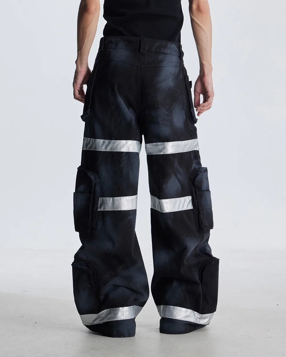 Reflective Distressed Denim Pants - Image 4