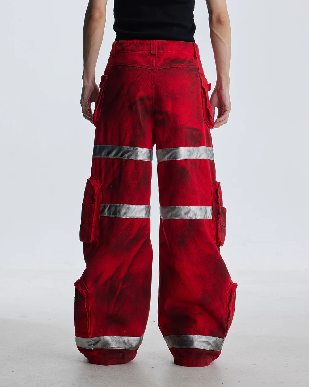 Reflective Distressed Denim Pants - Image 5