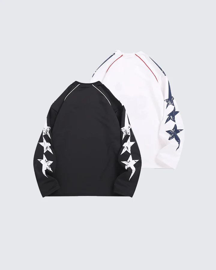 Vintage 96 Print Long Sleeve Streetwear Jersey - Image 4
