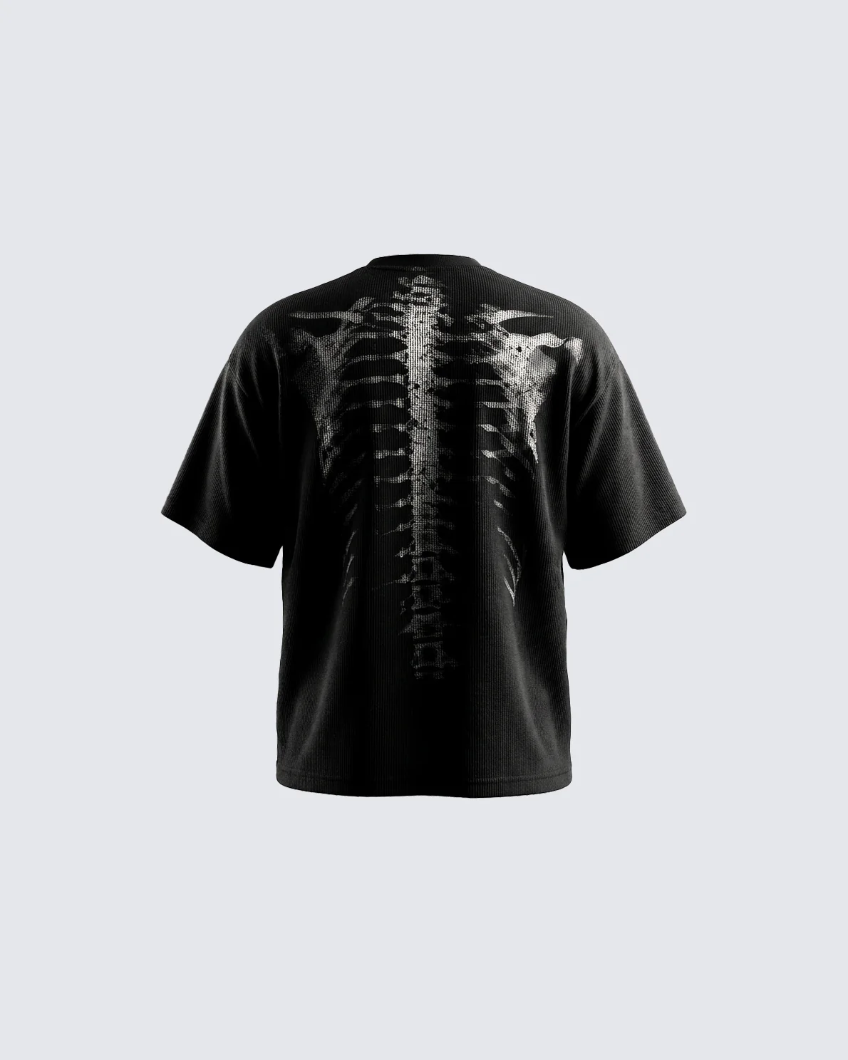 KIIKIO Skull Print Waffle T-Shirt - Image 5
