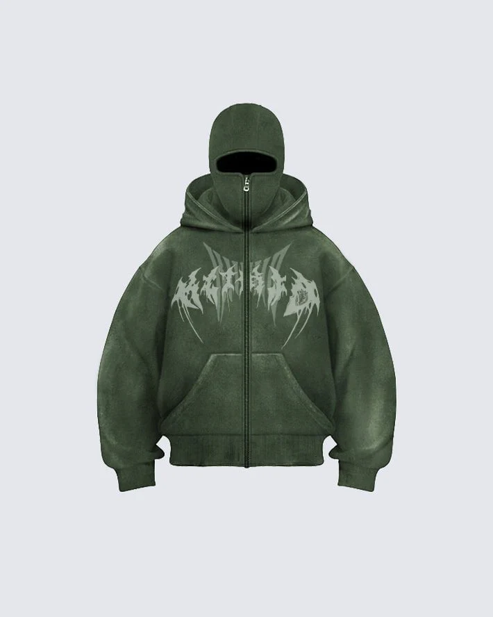 KIIKIO Stonewashed Balaclava Integrated Hoodie - Image 14