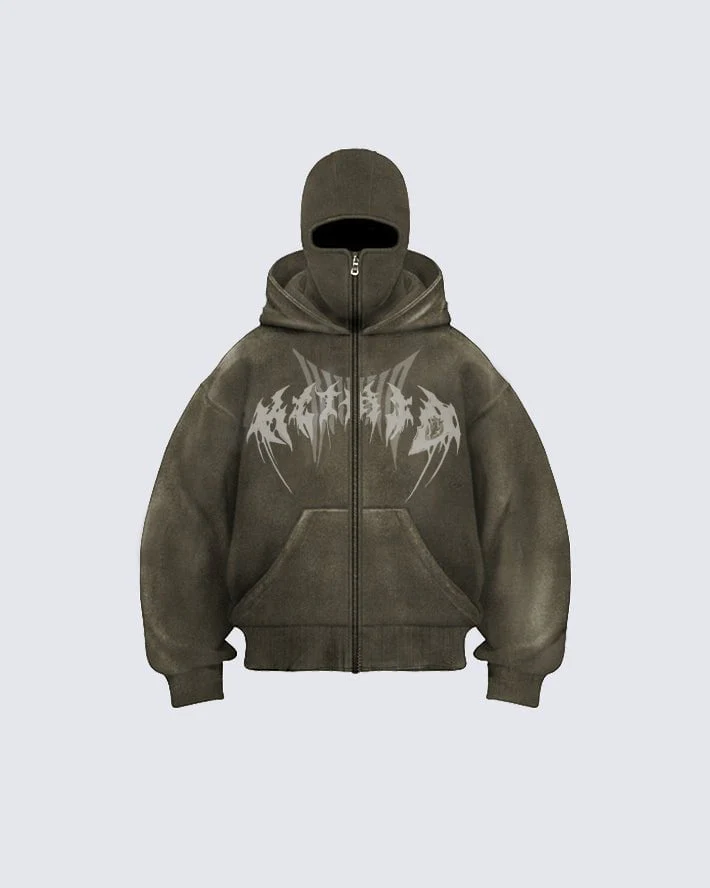 KIIKIO Stonewashed Balaclava Integrated Hoodie - Image 15