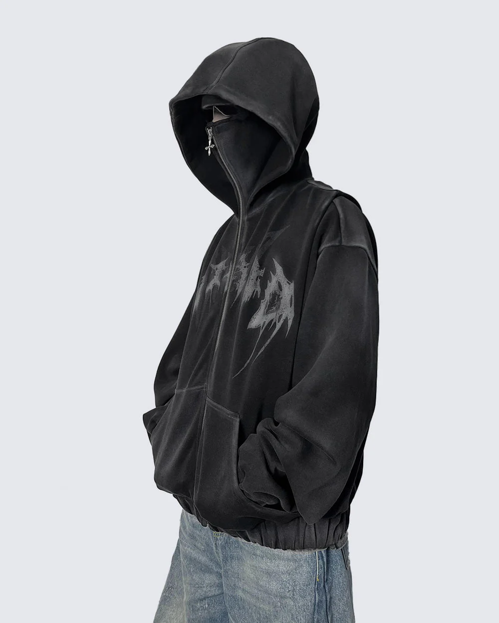 KIIKIO Stonewashed Balaclava Integrated Hoodie - Image 7