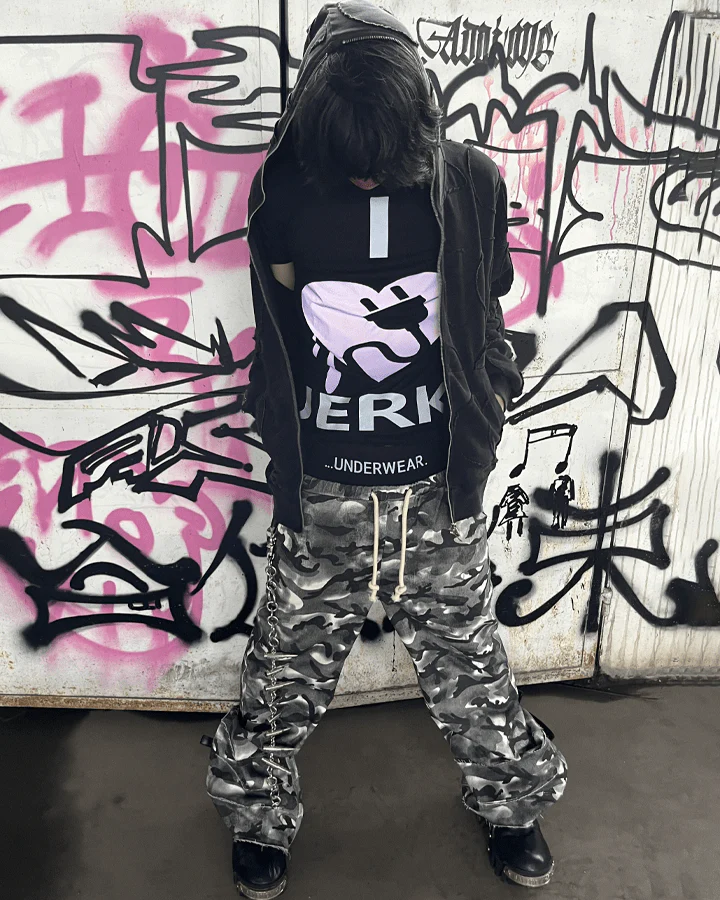 Stacked Camo Streetwear Drawstring Pants - Image 6
