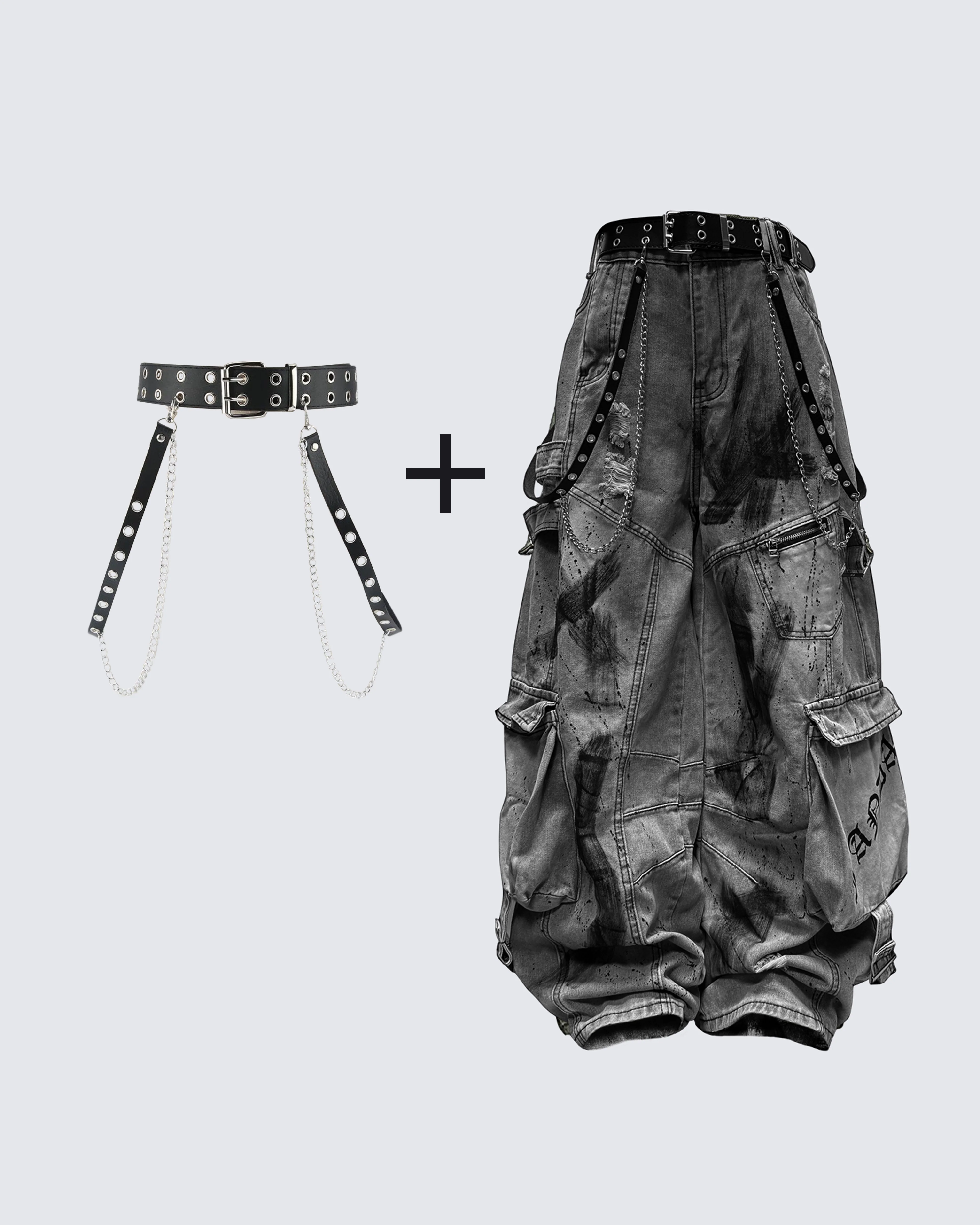 Streetwear Cargo Denim Pants（Free Belt and Chain Included） - Image 3