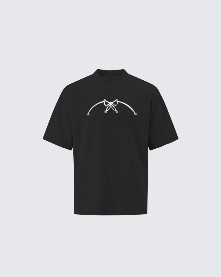 Studded Abstract Line Art Graphic Tee - Image 12