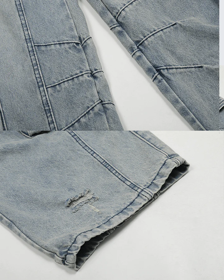Ripped Denim Cargo Pants – Street Style - Image 8