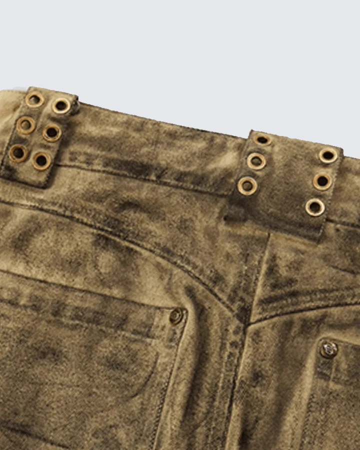 Tactical Textured Wide-Leg Cargo Pants - Image 11