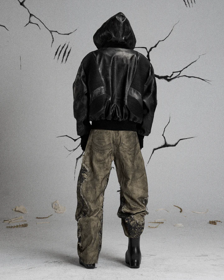 Tactical Textured Wide-Leg Cargo Pants - Image 3