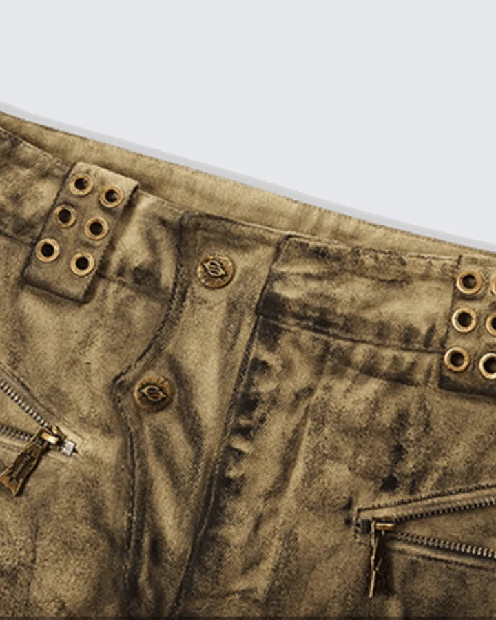 Tactical Textured Wide-Leg Cargo Pants - Image 8
