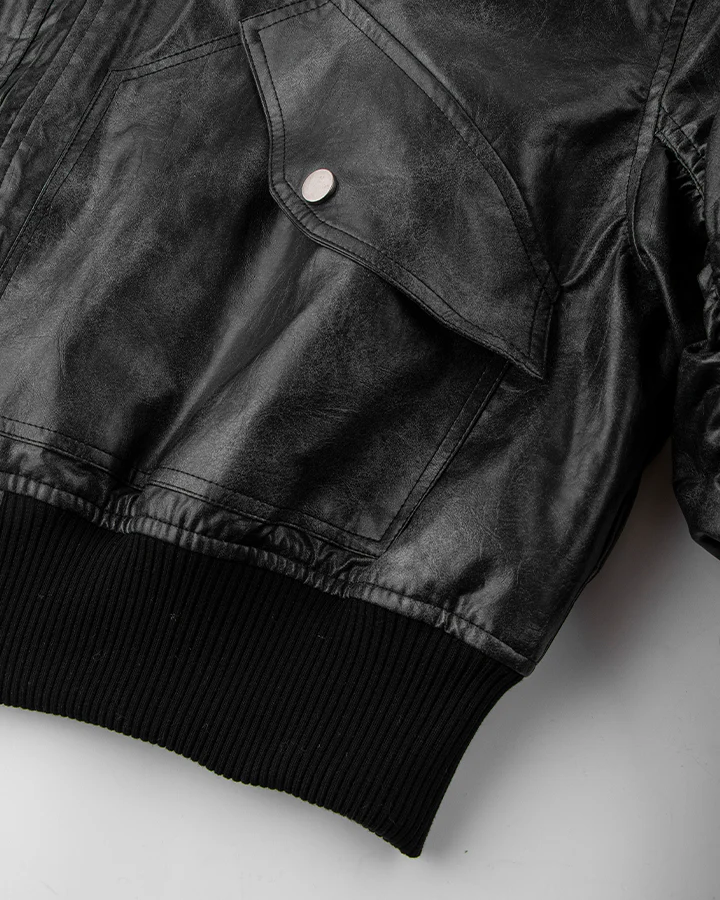 Padded Faux Leather  Jacket - Image 11