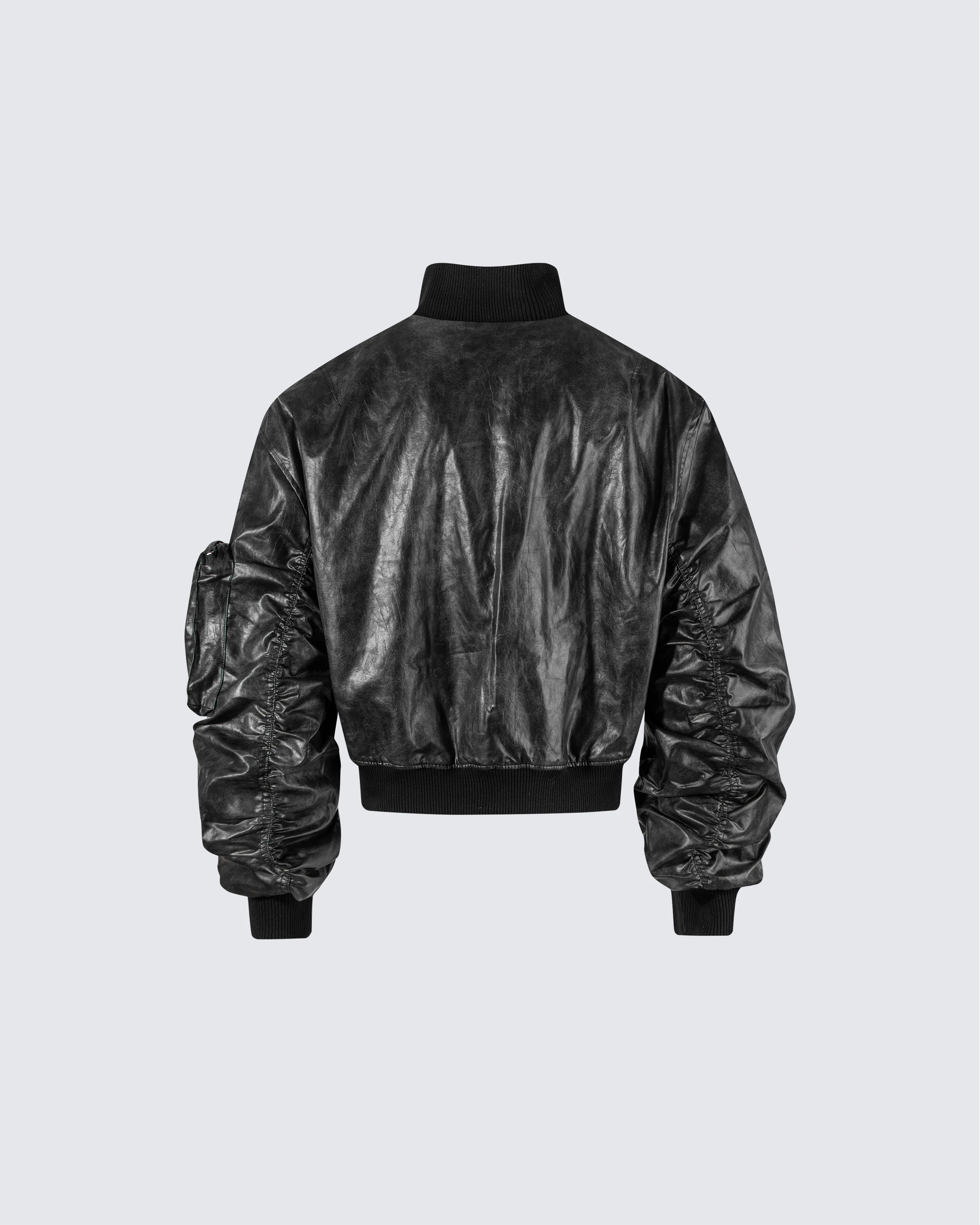 Padded Faux Leather  Jacket - Image 7