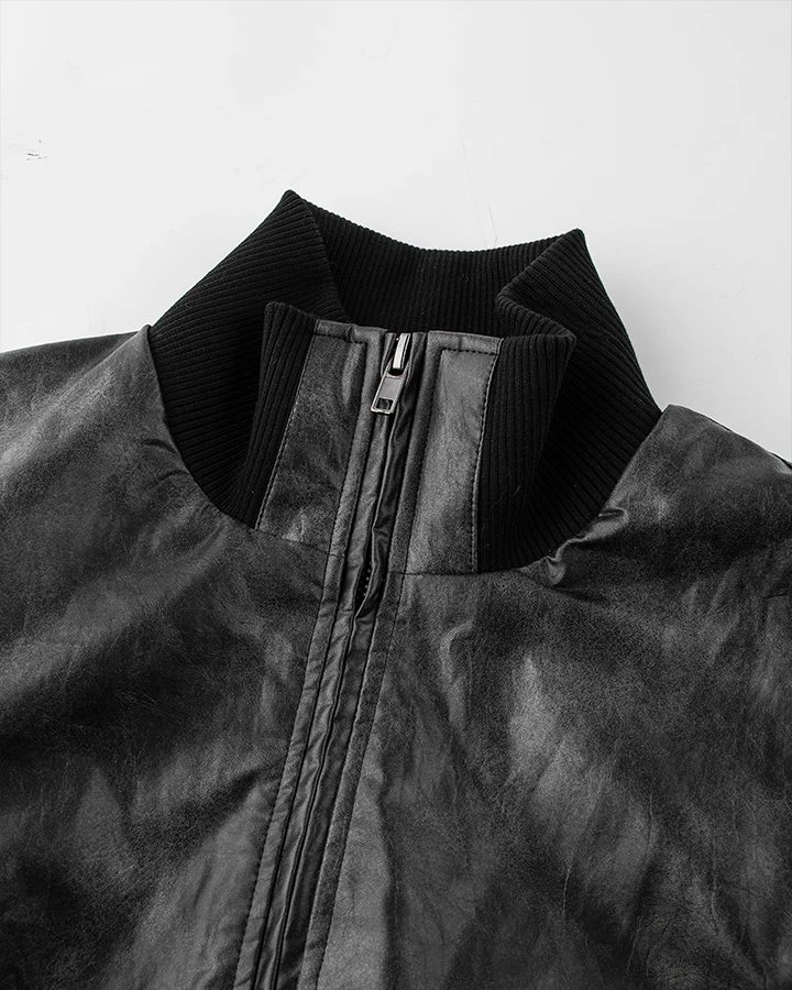 Padded Faux Leather  Jacket - Image 8