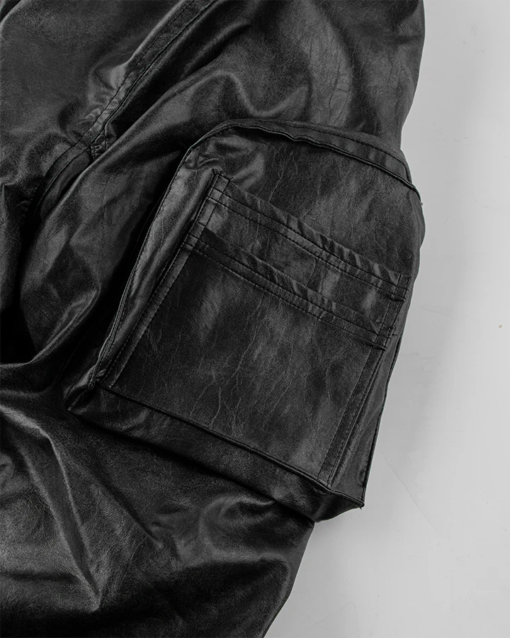 Padded Faux Leather  Jacket - Image 9