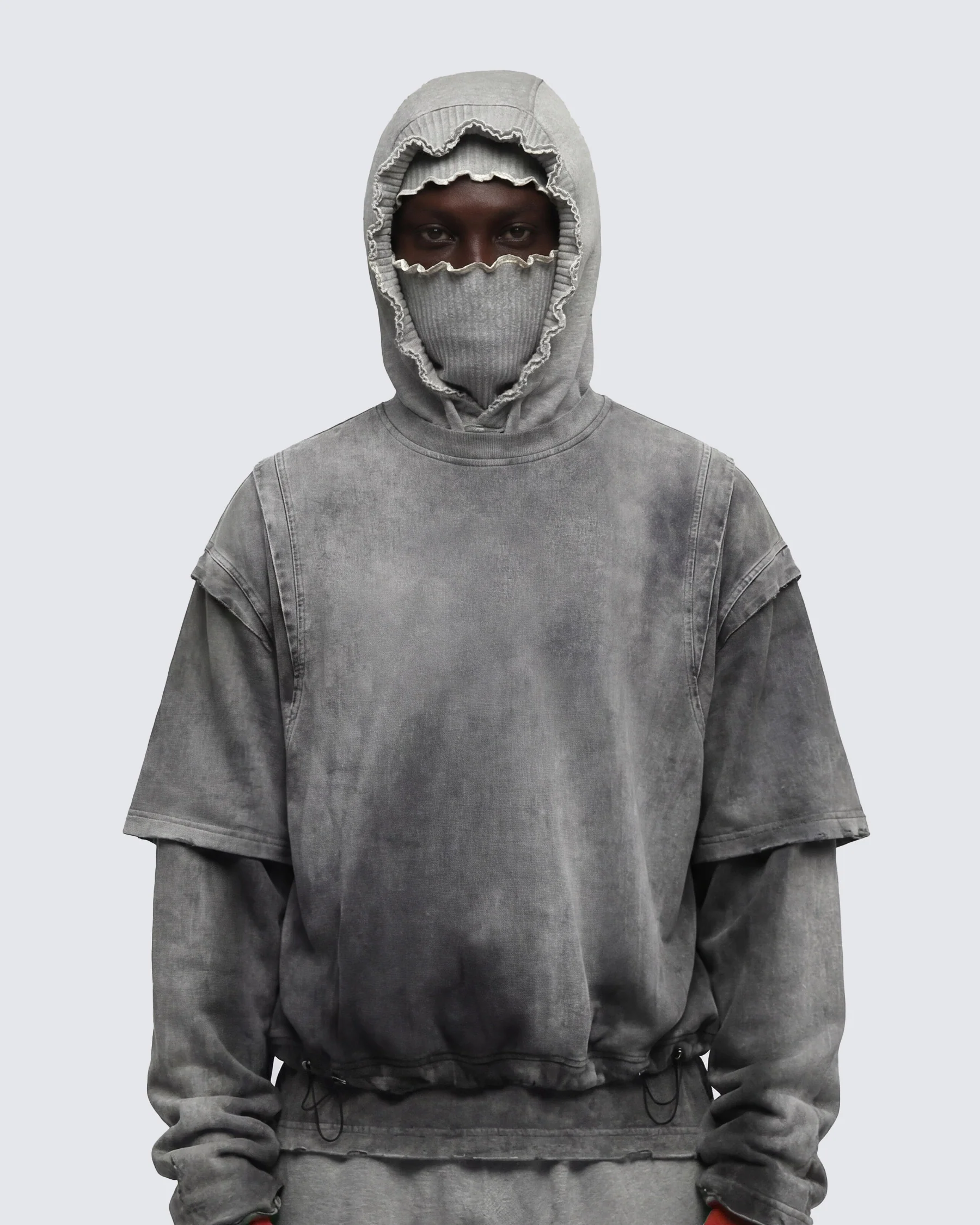 KIIKIO-Vintage Washed Layered Long-T-Shirt - Image 2