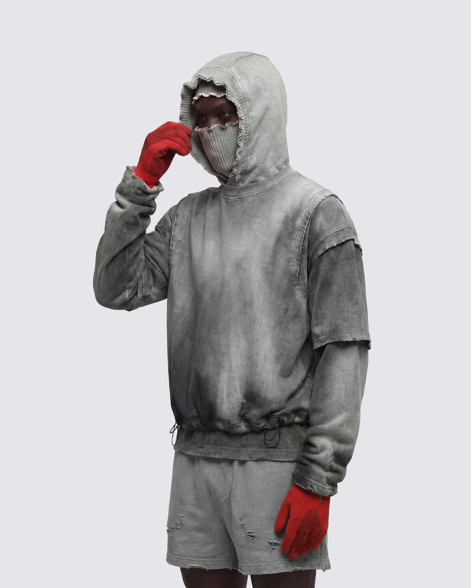 KIIKIO-Vintage Washed Layered Long-T-Shirt - Image 4