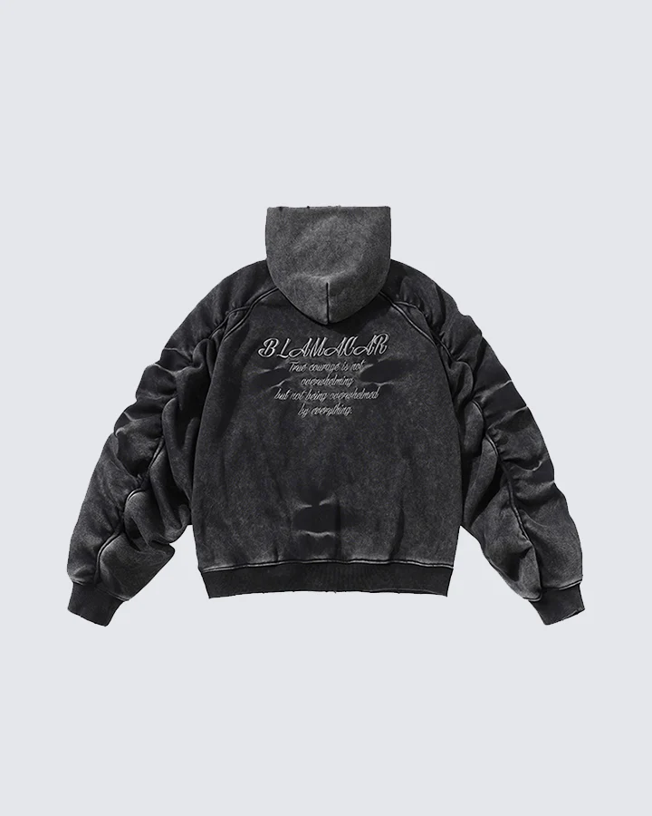 Vintage Washed Oversized Zip-Up Hoodie - Image 3