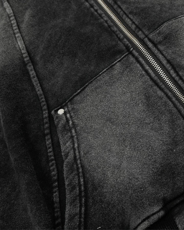 Vintage Washed Zip-Up Hoodie - Image 5