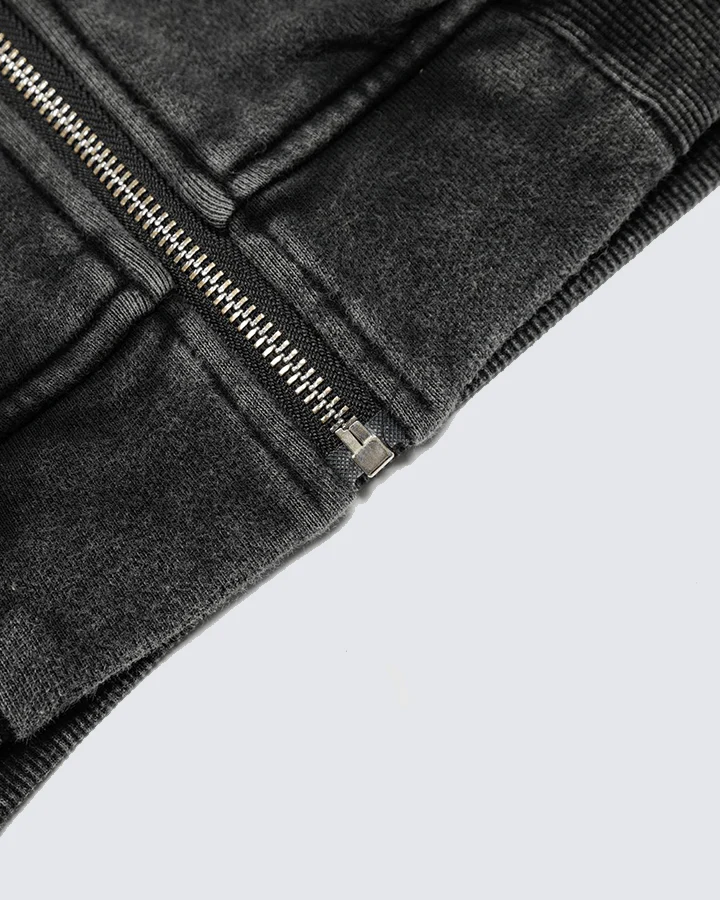 Vintage Washed Zip-Up Hoodie - Image 8