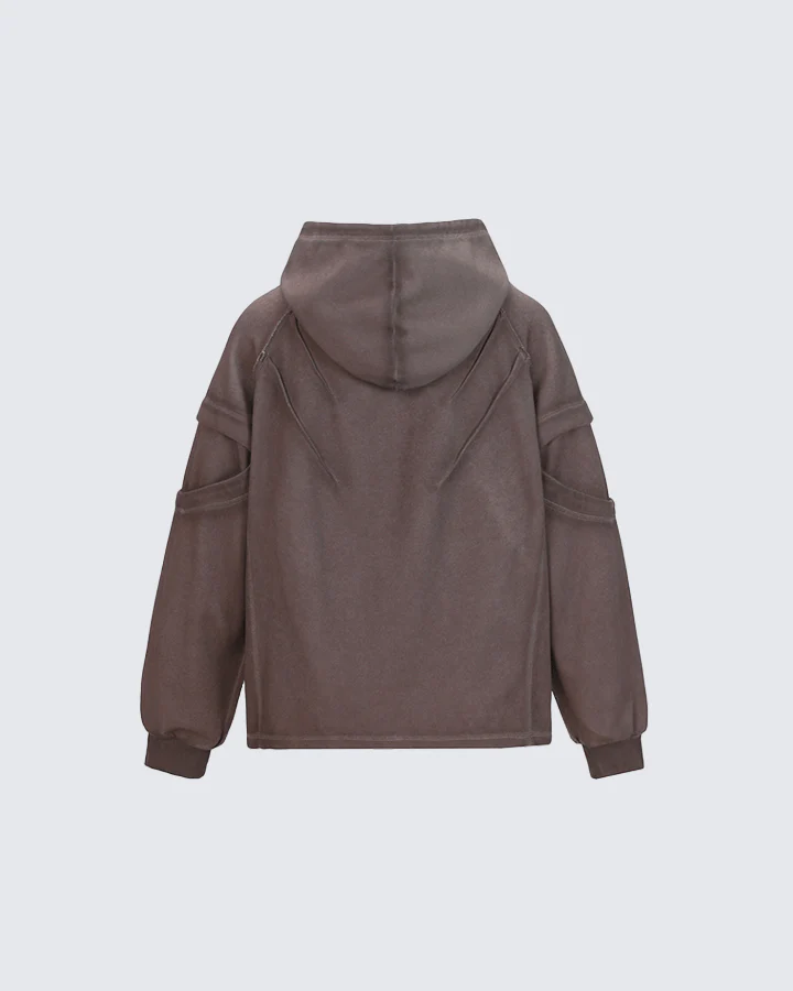 Washed Stitch Detail Oversized Hoodie - Image 5