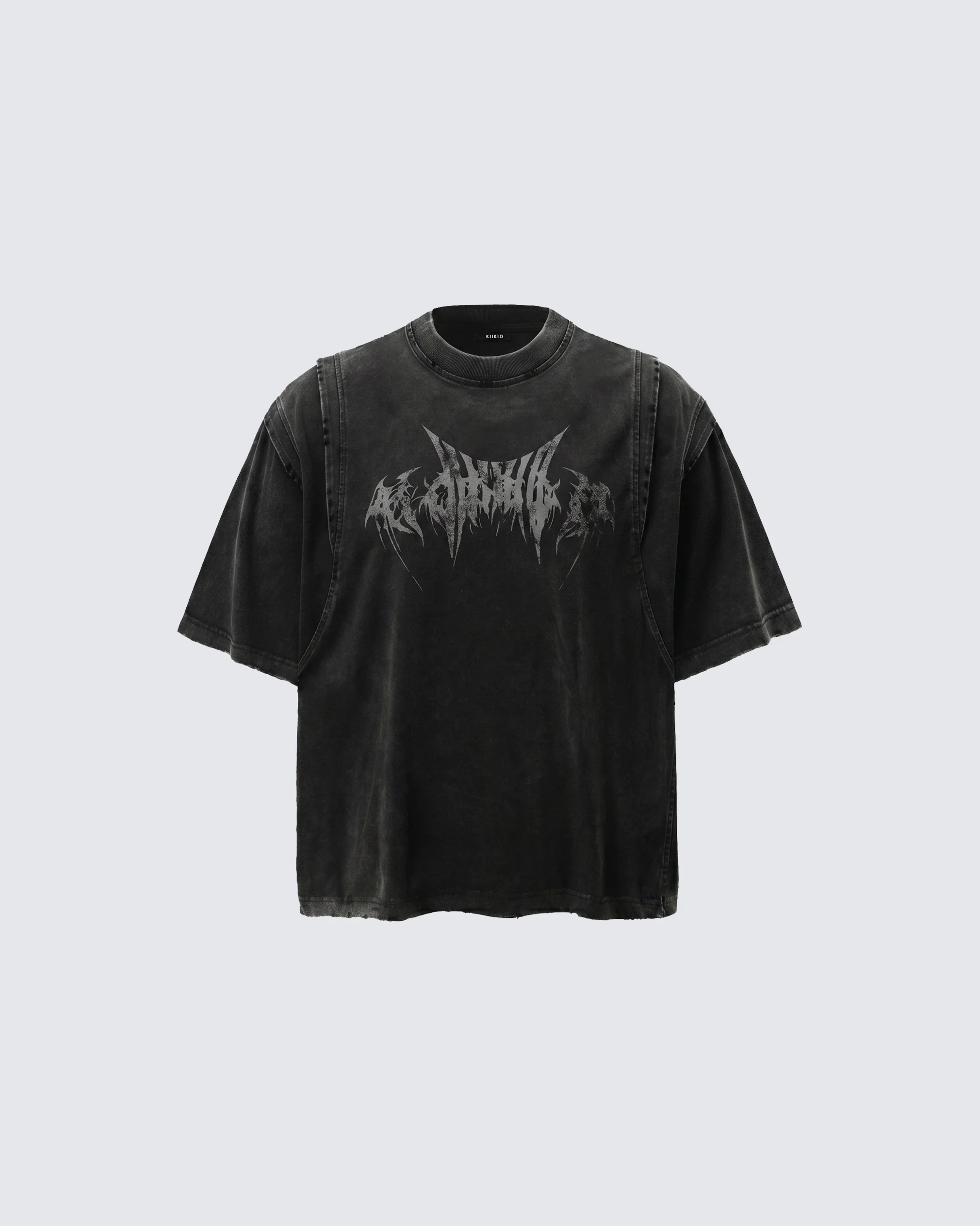 KIIKIO-Washed Vintage Graphic T-Shirt - Image 3