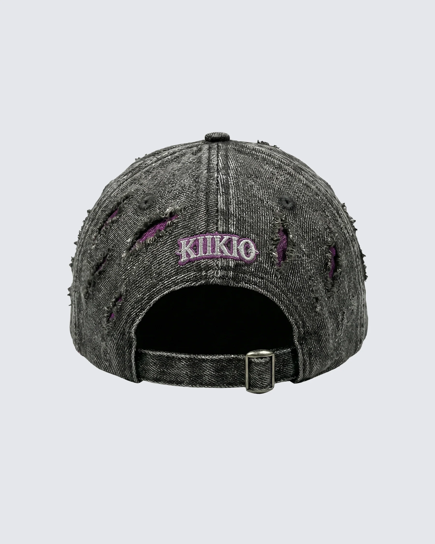 KIIKIO-Wasteland Flame-Metal Distressed Denim Cap - Image 11