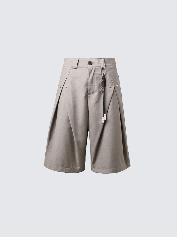 Inspired Pleated Wide-Leg Shorts - Image 2