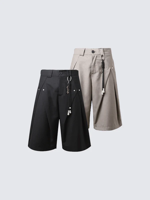 Inspired Pleated Wide-Leg Shorts - Image 3