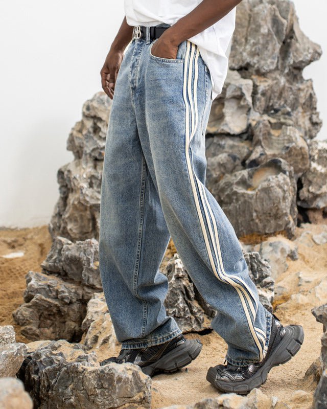 High Street Style Baggy Washed Denim Jeans - Image 3