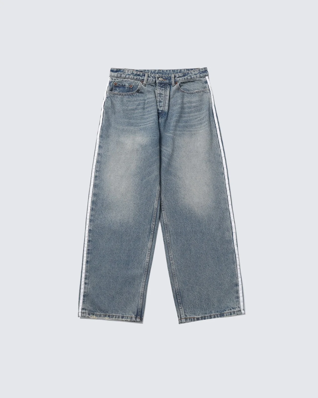 High Street Style Baggy Washed Denim Jeans - Image 7