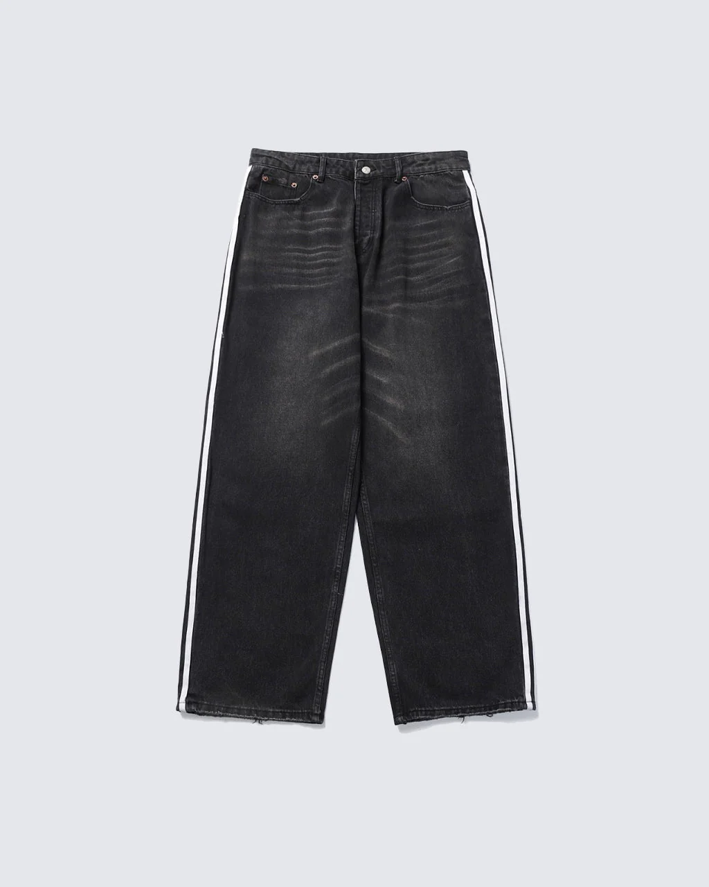 High Street Style Baggy Washed Denim Jeans - Image 8