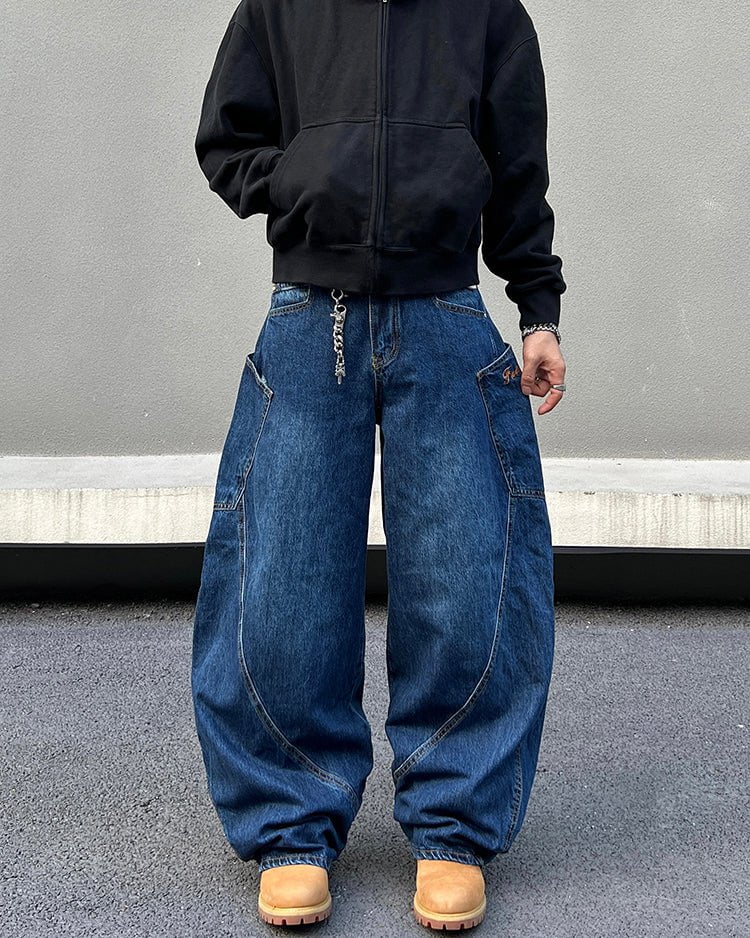 Large Pocket Curved Jeans - Image 2