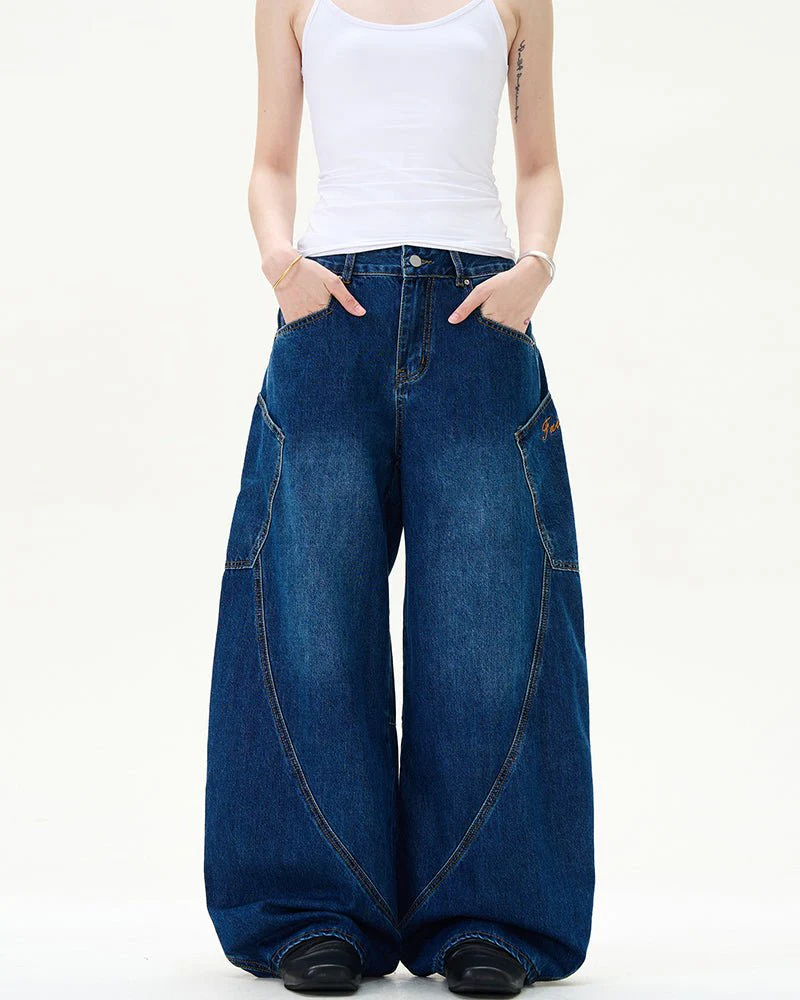 Large Pocket Curved Jeans - Image 8