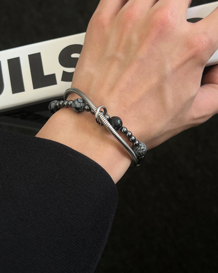 Layered Beaded Chain Bracelet - Image 2