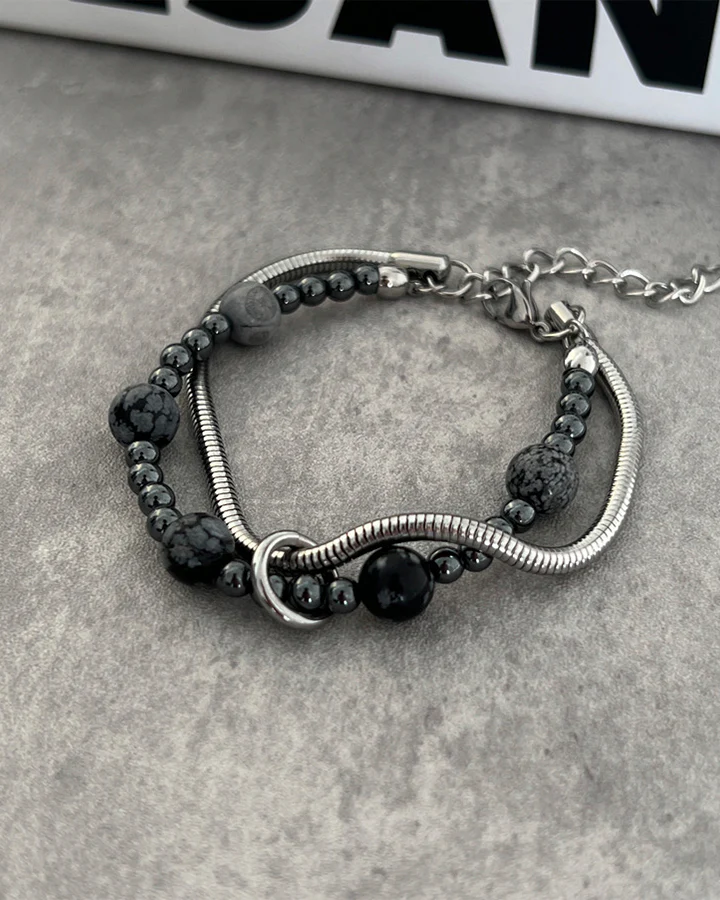 Layered Beaded Chain Bracelet - Image 3