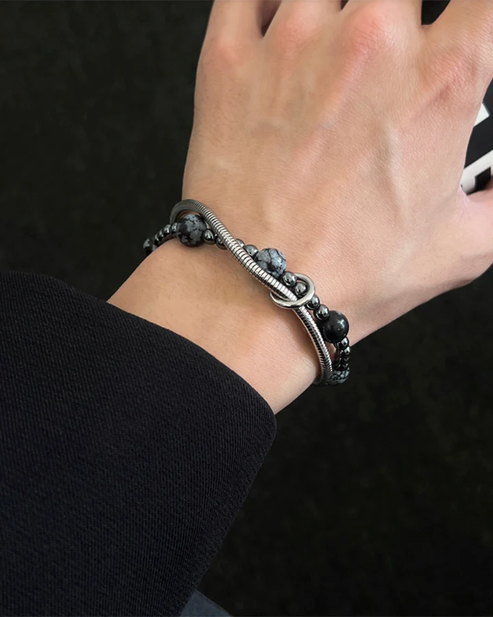 Layered Beaded Chain Bracelet - Image 4