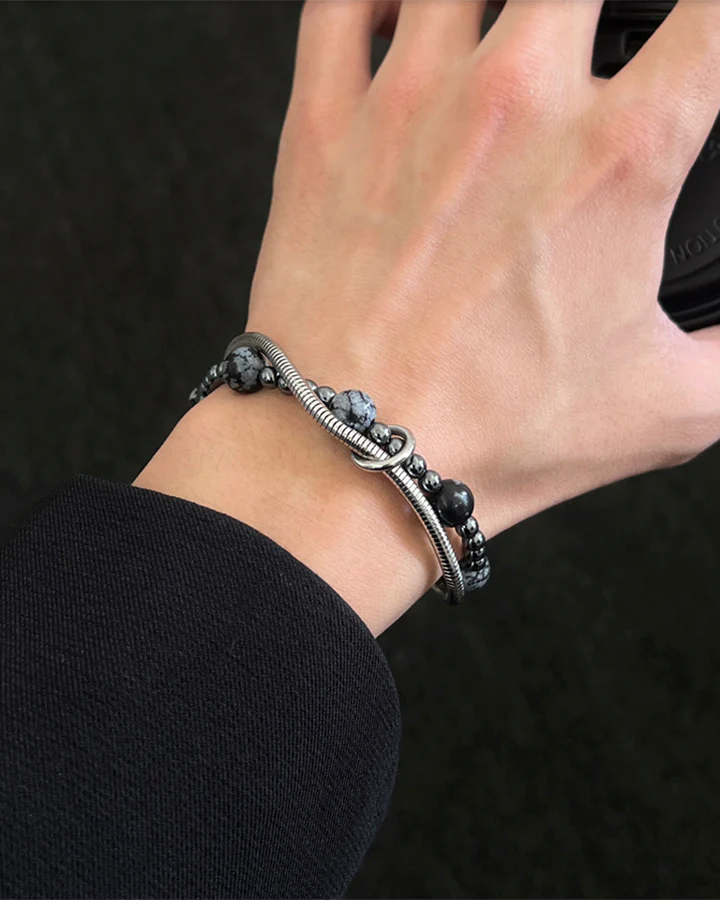 Layered Beaded Chain Bracelet - Image 5