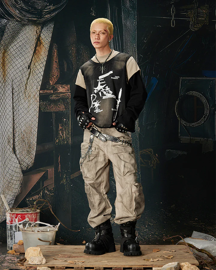 Layered Faux Three-Piece Sports T-Shirt - Image 6