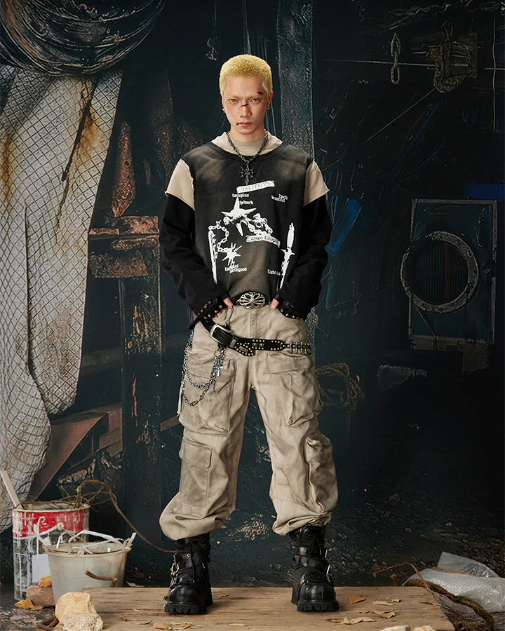 Layered Faux Three-Piece Sports T-Shirt - Image 7