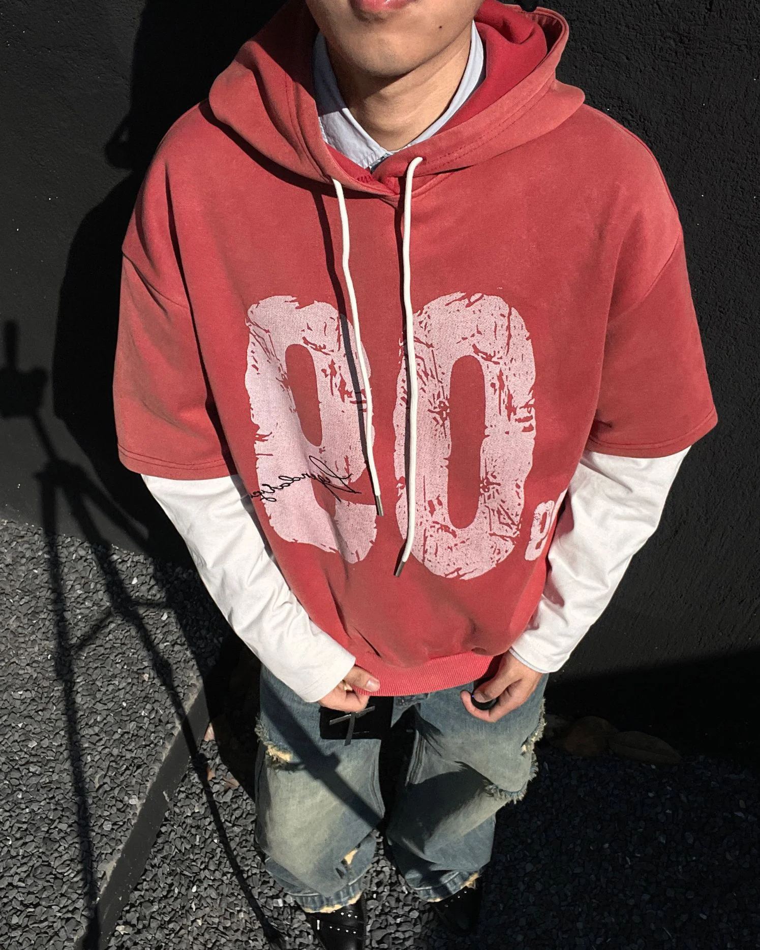 Layered Jersey Hoodie - Image 2