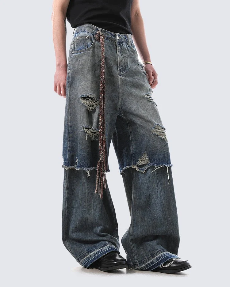 Layered Patchwork Wasteland Jeans - Image 3