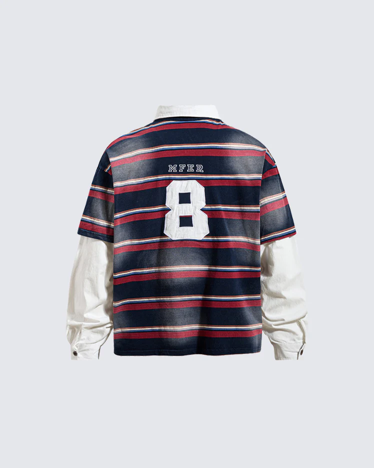 Layered Striped Long Sleeve T-Shirt - Image 3